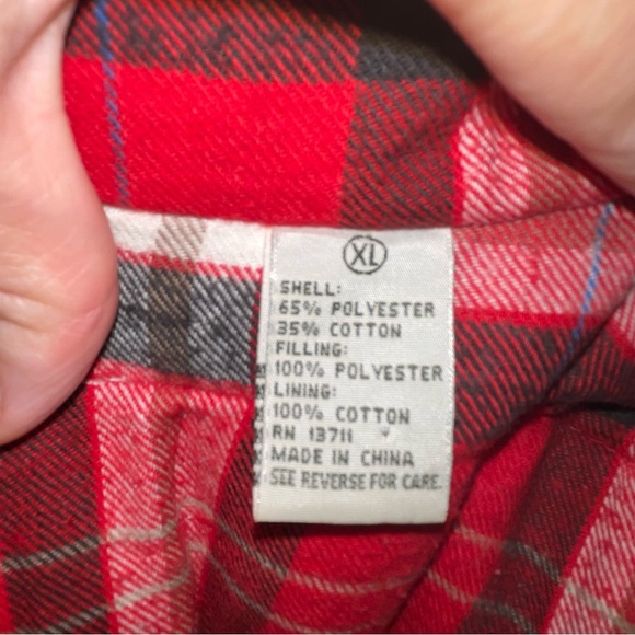 2000’s Trail’s End Cotton Puffer Vest with flannel lining - beige - Picture 8 of 9